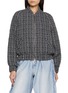 首图 - 点击放大 - THE LAURENT - Pearl Stand Collar Tweed Bomber Jacket