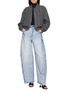 模特儿示范图 - 点击放大 - THE LAURENT - Pearl Stand Collar Tweed Bomber Jacket