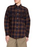 首图 - 点击放大 - TOGA VIRILIS - Fringed Ombre Chequered Cotton Shirt