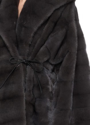  - YVES SALOMON - Hooded Tie Front Fur Jacket