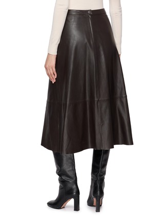 背面 - 点击放大 - YVES SALOMON - Flared Leather Midi Skirt