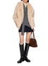 模特儿示范图 - 点击放大 - YVES SALOMON - Hooded Zip Up Jacket