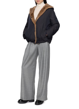 模特儿示范图 - 点击放大 - YVES SALOMON - Fur-Lined Hooded Jacket