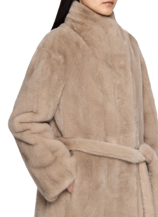  - YVES SALOMON - Stand Collar Belted Fur Coat