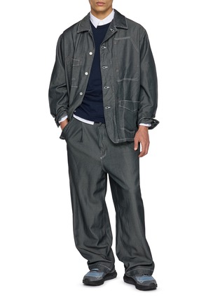 模特儿示范图 - 点击放大 - COMME DES GARÇONS HOMME - Polyester Serge Garment Dyed Shirt