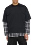 首图 - 点击放大 - COMME DES GARÇONS HOMME - Layered Ombré Check Cotton T-Shirt