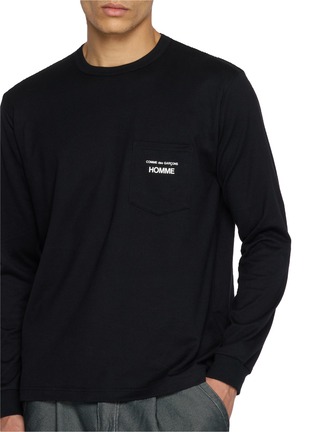  - COMME DES GARÇONS HOMME - Long Sleeve Logo Print Cotton Jersey T-shirt