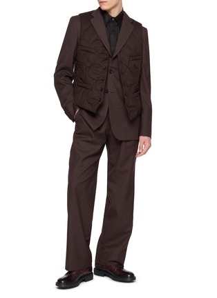 模特儿示范图 - 点击放大 - COMME DES GARÇONS HOMME DEUX - Pleated Straight Leg Wool Melange Pants
