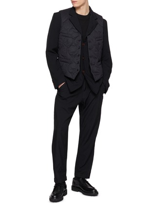 模特儿示范图 - 点击放大 - COMME DES GARÇONS HOMME DEUX - Single Breasted Contrast Button Oxford Blazer