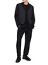 模特儿示范图 - 点击放大 - COMME DES GARÇONS HOMME DEUX - Single Breasted Contrast Button Oxford Blazer
