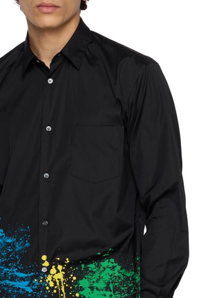  - COMME DES GARÇONS SHIRT - Paint Splatter Hem Cotton Poplin Shirt