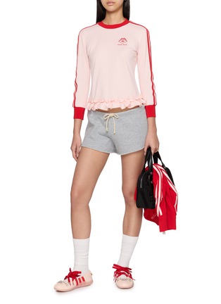 模特儿示范图 - 点击放大 - ADIDAS - X Simone Rocha Three Stripe Ruffled T-Shirt