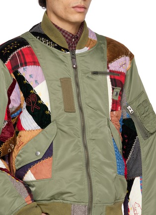  - KHOKI - Quilted Patchwork Bomber Jacket