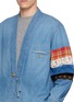  - KHOKI - Patchwork Sleeve Cotton Denim Overshirt