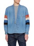 首图 - 点击放大 - KHOKI - Patchwork Sleeve Cotton Denim Overshirt