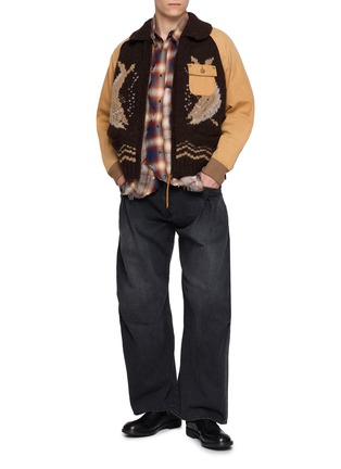 模特儿示范图 - 点击放大 - KHOKI - 3D Cut Cotton Denim Jeans