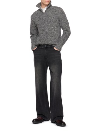 模特儿示范图 - 点击放大 - AURALEE - Tweed Turtleneck Knit Top