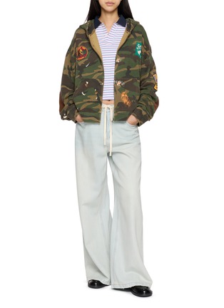 模特儿示范图 - 点击放大 - FOUND - Patch Camouflage Zip Up Hoodie