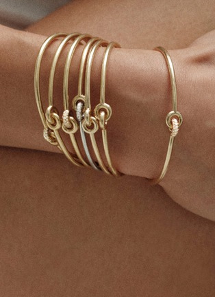  - CHARLOTTE CHESNAIS - Twin Pavé 18K Gold Diamond Bracelet — Size S