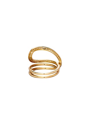 细节 - 点击放大 - CHARLOTTE CHESNAIS - Petit Round Trip 18K Gold Diamond Ring — EU 51
