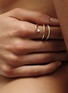  - CHARLOTTE CHESNAIS - Double Serti Sculpté 18K Gold Diamond Ring — EU 53