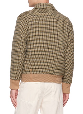 背面 - 点击放大 - FORTELA - Cambridge Contrast Panel Wool Leather Bomber Jacket