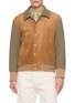 首图 - 点击放大 - FORTELA - Cambridge Contrast Panel Wool Leather Bomber Jacket