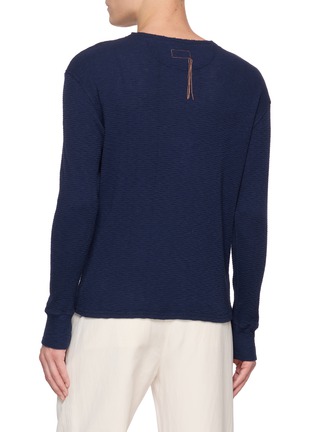 背面 - 点击放大 - FORTELA - Long Sleeve Textured Waffle Cotton Henley Top
