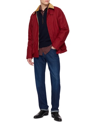 模特儿示范图 - 点击放大 - FORTELA - Bristol Corduroy Collar Waxed Cotton Jacket