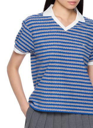  - CLOVE - Multi Striped Contrast Trim Polo Shirt