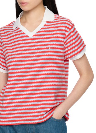  - CLOVE - Multi Striped Contrast Trim Polo Shirt