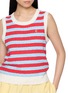  - CLOVE - Bouclé Striped Contrast Trim Vest