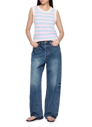 模特儿示范图 - 点击放大 - CLOVE - Bouclé Striped Contrast Trim Vest