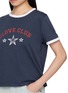  - CLOVE - Star Logo Contrast Trim Cotton Ringer T-Shirt