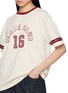  - CLOVE - Retro Graphic Contrast Trim Cotton Jersey Ringer T-Shirt