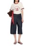 模特儿示范图 - 点击放大 - CLOVE - Retro Graphic Contrast Trim Cotton Jersey Ringer T-Shirt