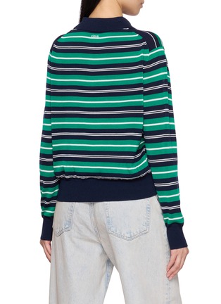背面 - 点击放大 - CLOVE - Striped Button Placket Polo Collar Sweater