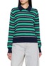 首图 - 点击放大 - CLOVE - Striped Button Placket Polo Collar Sweater