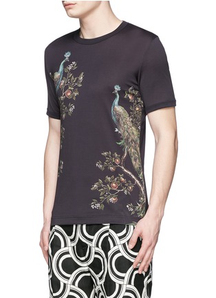 正面 -点击放大 - DOLCE & GABBANA - 孔雀印花纯棉T恤