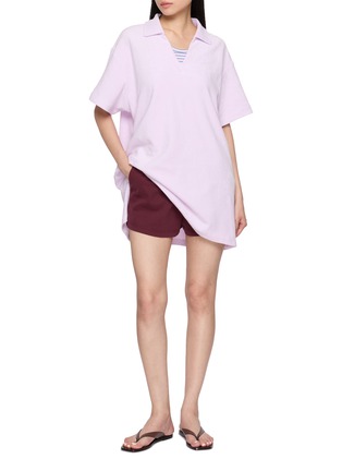 模特儿示范图 - 点击放大 - CLOVE - Oversized Terry Cotton Top