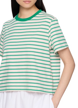  - CLOVE - Striped Logo Cotton T-Shirt