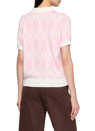 背面 - 点击放大 - CLOVE - Short Sleeve Argyle Collar Knit Polo Sweater