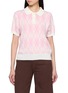 首图 - 点击放大 - CLOVE - Short Sleeve Argyle Collar Knit Polo Sweater