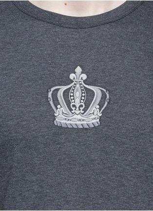 细节 - 点击放大 - DOLCE & GABBANA - 皇冠刺绣纯棉T恤