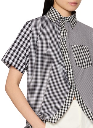  - ANREALAGE - Curved Hem Asymmetrical Patchwork Shirt