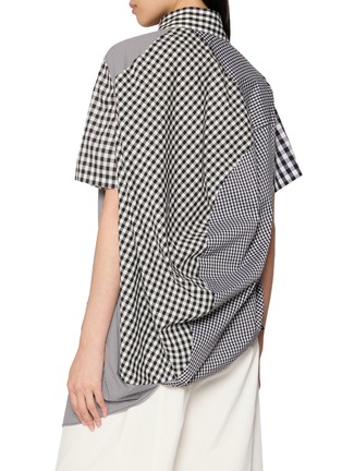 背面 - 点击放大 - ANREALAGE - Curved Hem Asymmetrical Patchwork Shirt