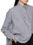  - ANREALAGE - Striped Asymmetrical Curved Hem Shirt