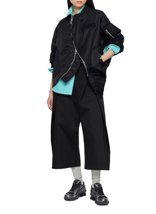 模特儿示范图 - 点击放大 - ANREALAGE - Wrap Chino Wide Leg Pants
