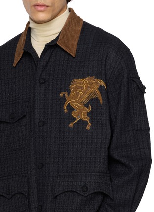  - BAZISZT - Dario Embroidered Textured Cotton Shirt Jacket