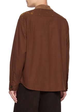 背面 - 点击放大 - BAZISZT - Anakin Embroidered Contrast Corduroy Pocket Overshirt